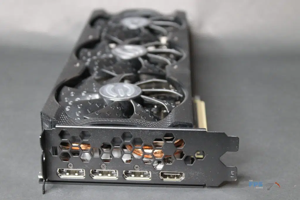 EVGA GeForce RTX 3070 XC3 ULTRA card on side view
