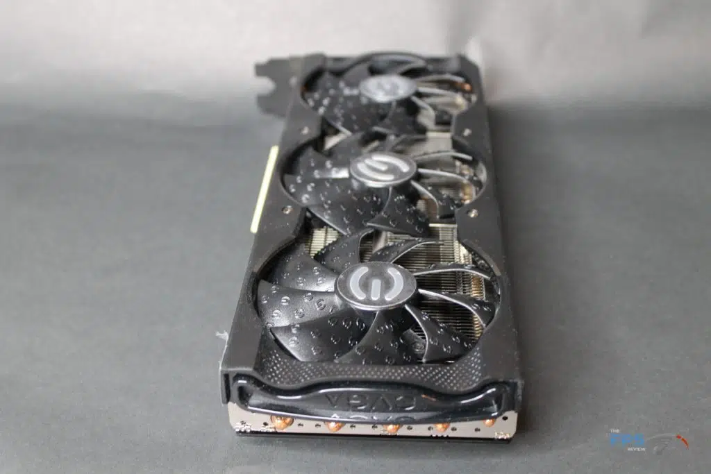 EVGA GeForce RTX 3070 XC3 ULTRA card on side back view