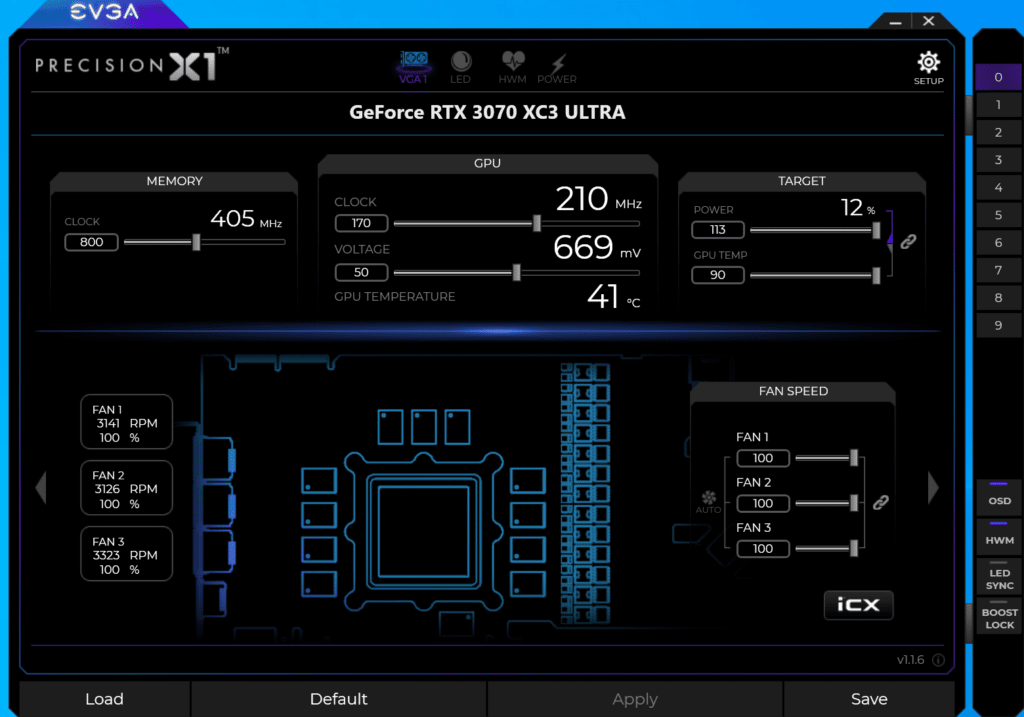 EVGA GeForce RTX 3070 XC3 ULTRA GAMING Precision X1 Overclock