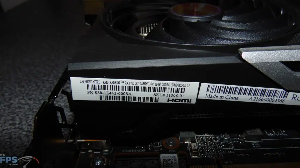 SAPPHIRE NITRO+ Radeon RX 6700 XT GAMING OC label