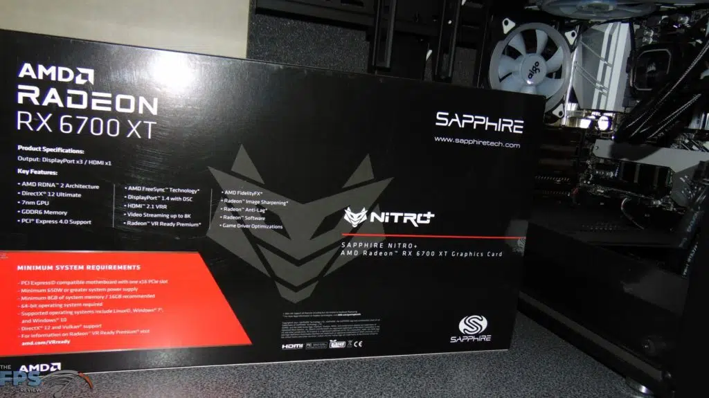 SAPPHIRE NITRO+ Radeon RX 6700 XT GAMING OC box back