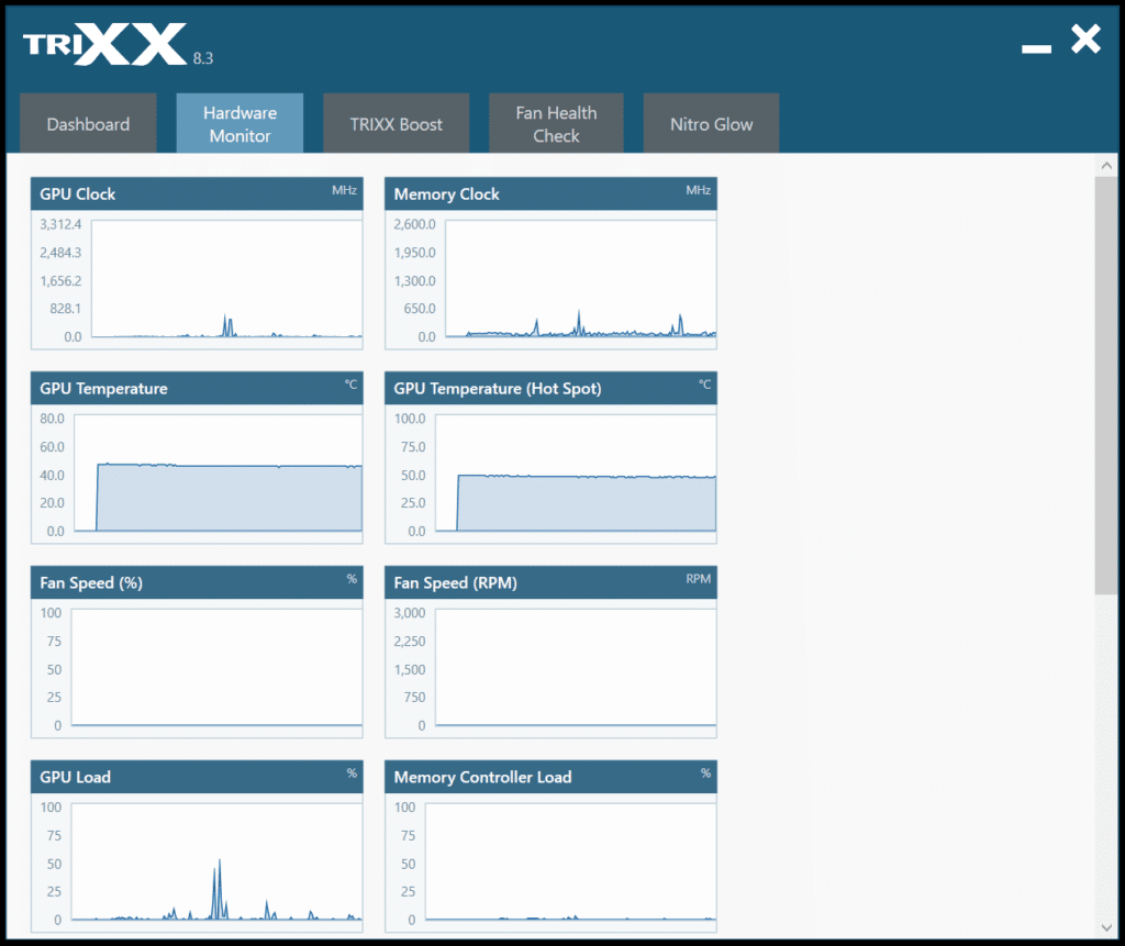 SAPPHIRE TriXX Software Screenshot Hardware Monitor