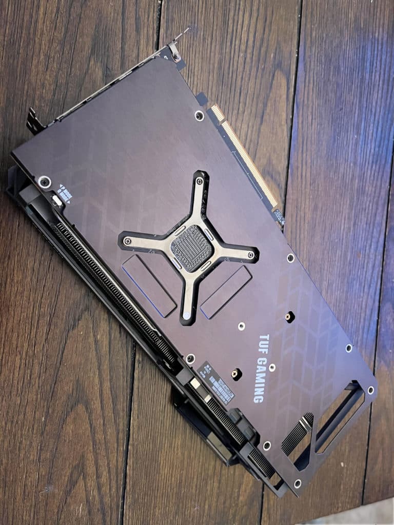 ASUS TUF Gaming Radeon™ RX 6700 XT OC Edition Backplate Flat and Tilted