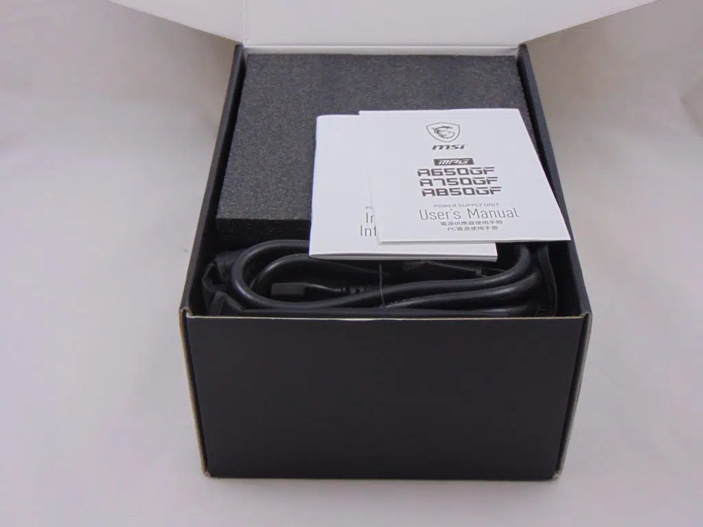 MSI A850GF 850W Power Supply unboxing