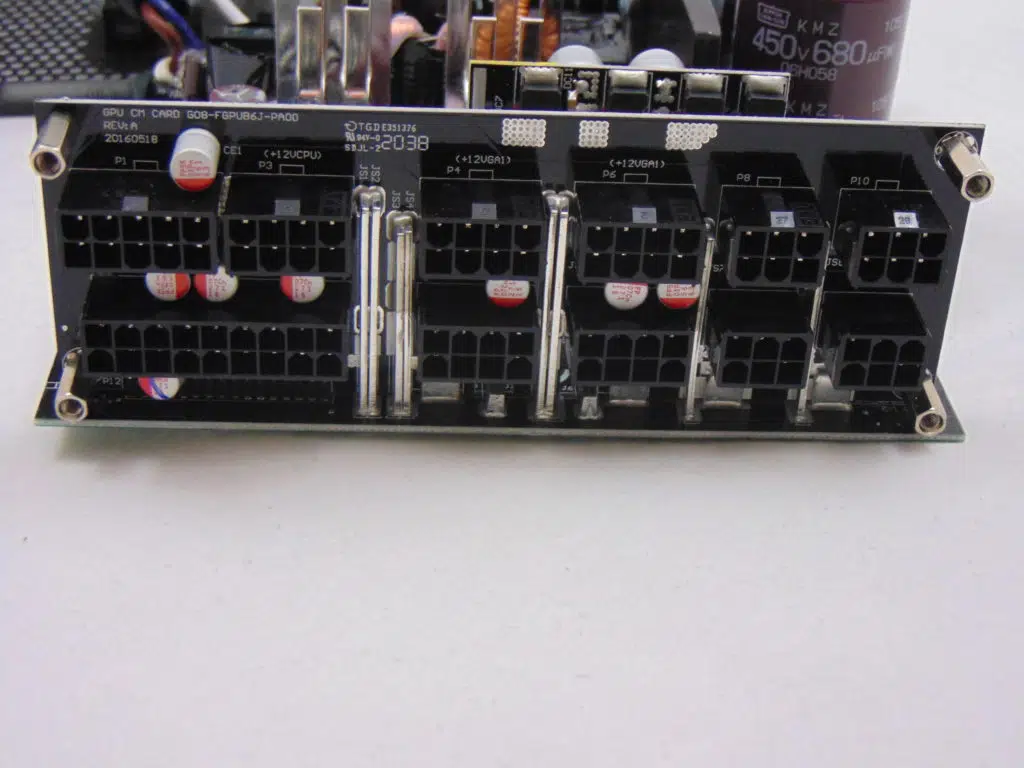 MSI A850GF 850W Power Supply inside cable connectors