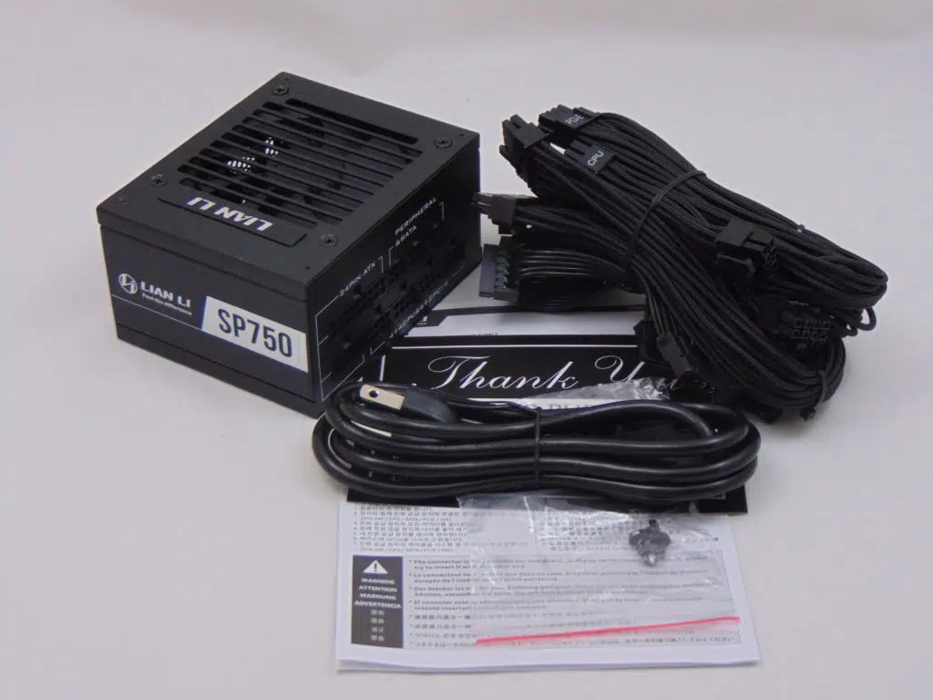 Lian Li SP750 Contents on Table