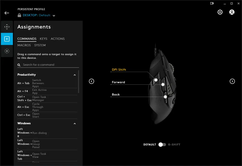 Logitech G502 HERO High Performance Gaming Mouse Logitech G HUB Software Button Assignments