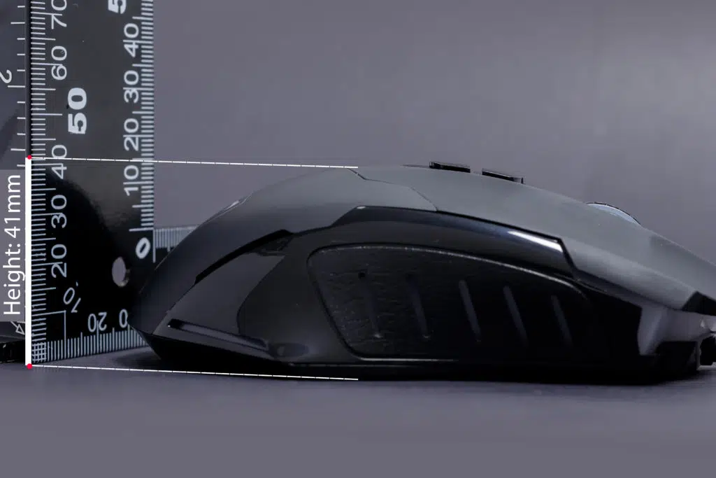 PICTEK T7 Wired Gaming Mouse Measuring Height with Ruler