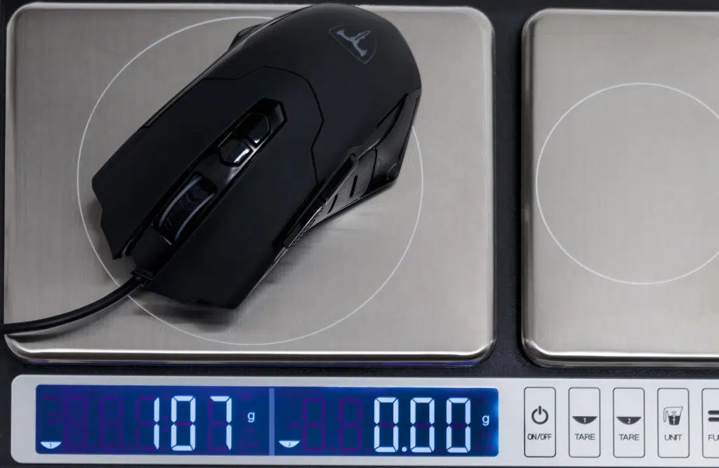 PICTEK T7 Wired Gaming Mouse Weight on Scale Mouse Only