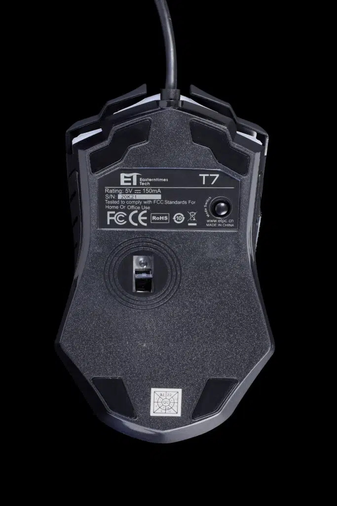 PICTEK T7 Wired Gaming Mouse Bottom View