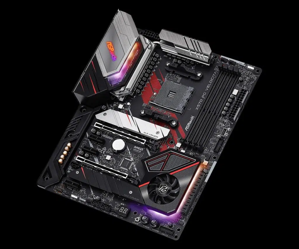ASRock X570 PG Velocita Motherboard angled view