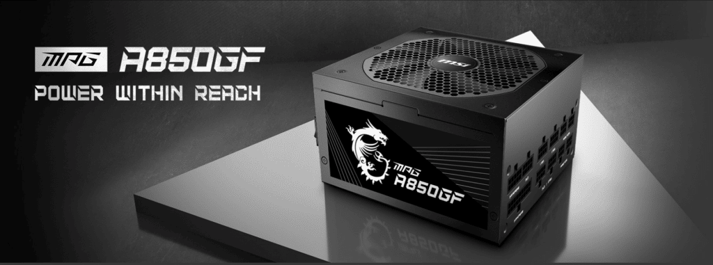 MSI A850GF 850W Power Supply Power Within Reach Banner Graphic