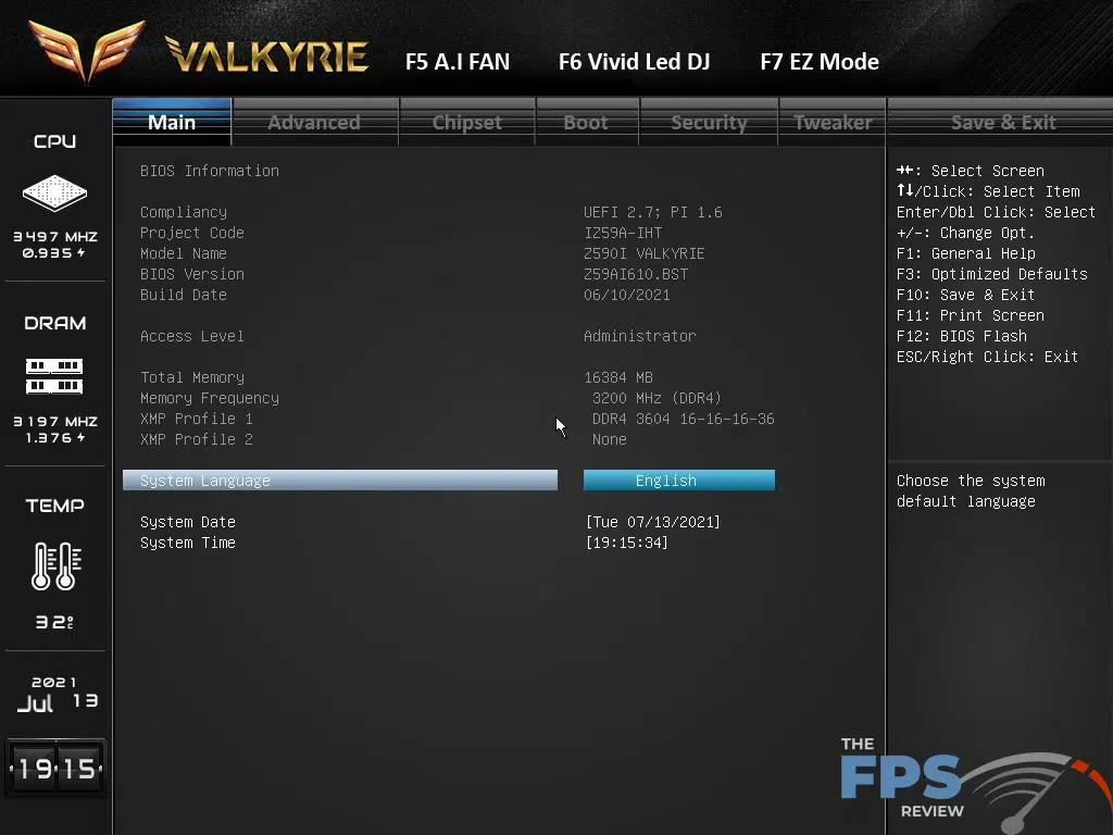 BIOSTAR Z590I VALKYRIE Motherboard BIOS