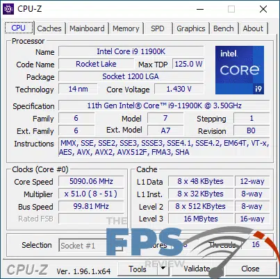BIOSTAR Z590I VALKYRIE Motherboard CPUz Overclocking