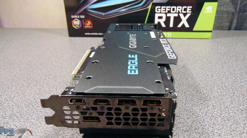 GIGABYTE GeForce RTX 3080 Ti EAGLE 12G Video Card angled view io