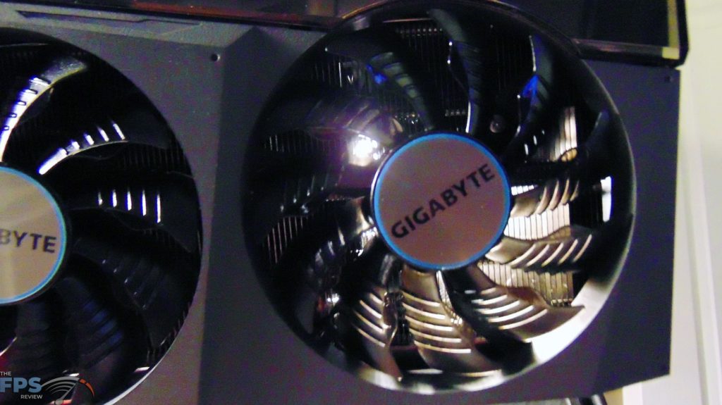 GIGABYTE GeForce RTX 3080 Ti EAGLE 12G Video Card light shining through pass through cooling