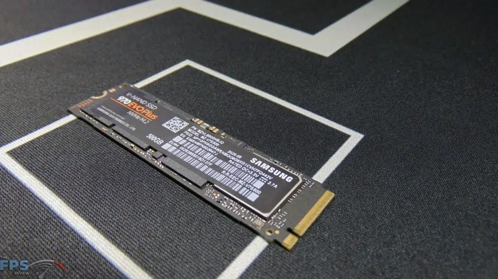 Samsung 970 EVO Plus NVMe M.2 SSD 500GB Top View Angled