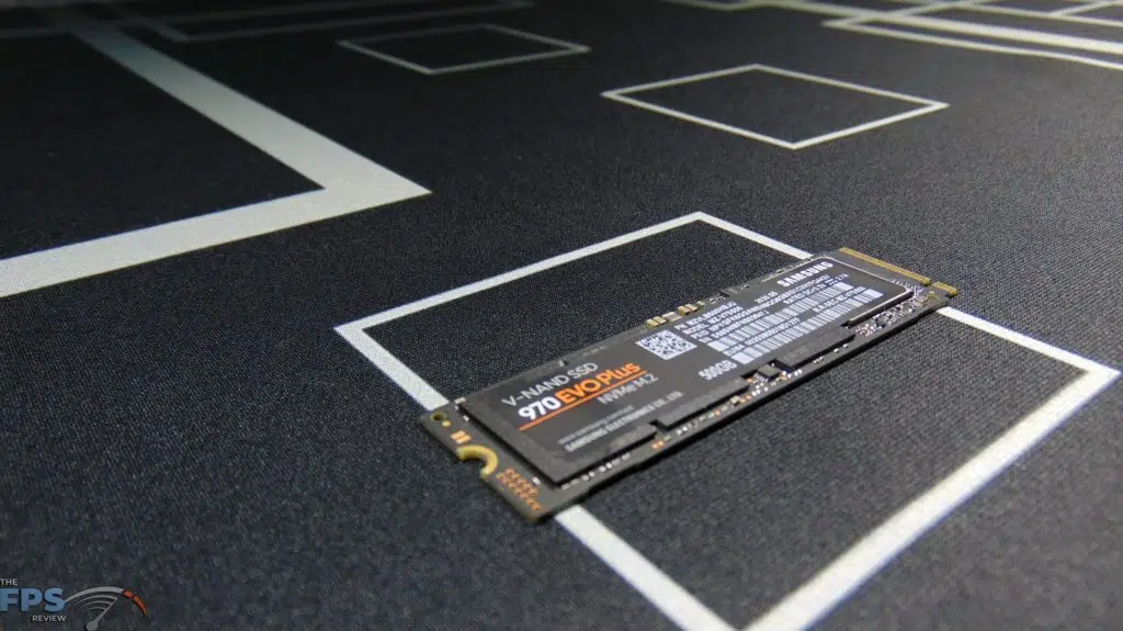 Samsung 970 EVO Plus NVMe M.2 SSD 500GB Top View Angled