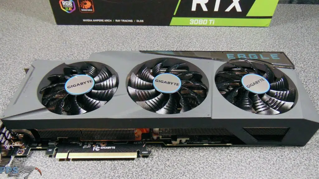 GIGABYTE GeForce RTX 3080 Ti EAGLE 12G Video Card top down view front