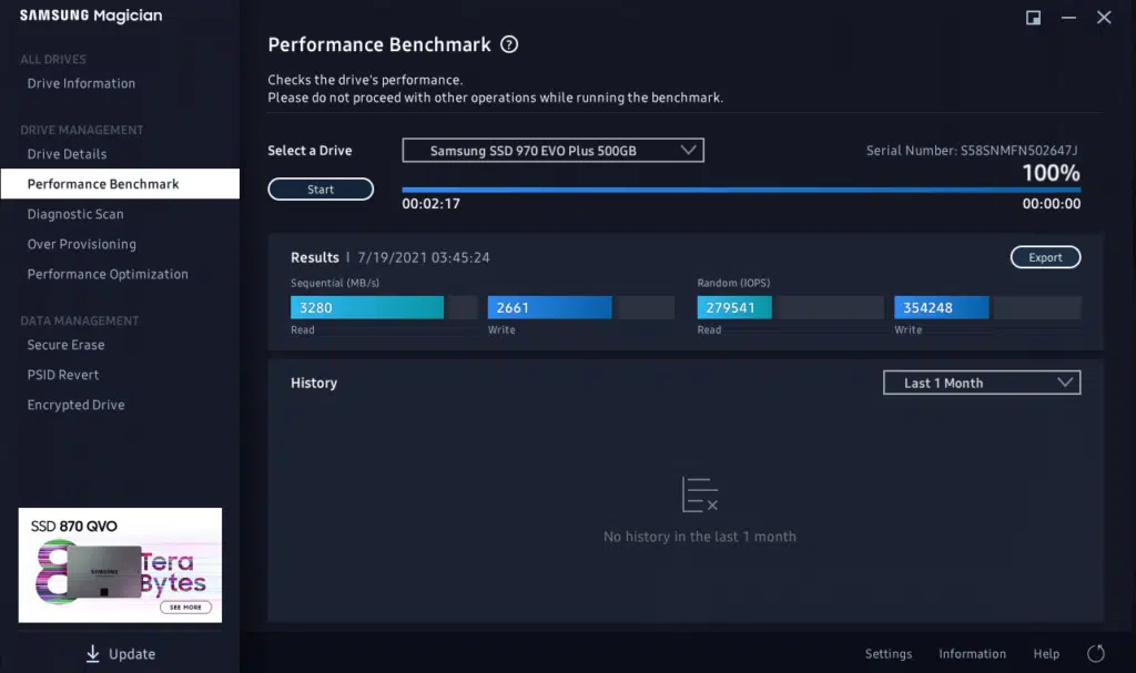 Samsung Magician Benchmark