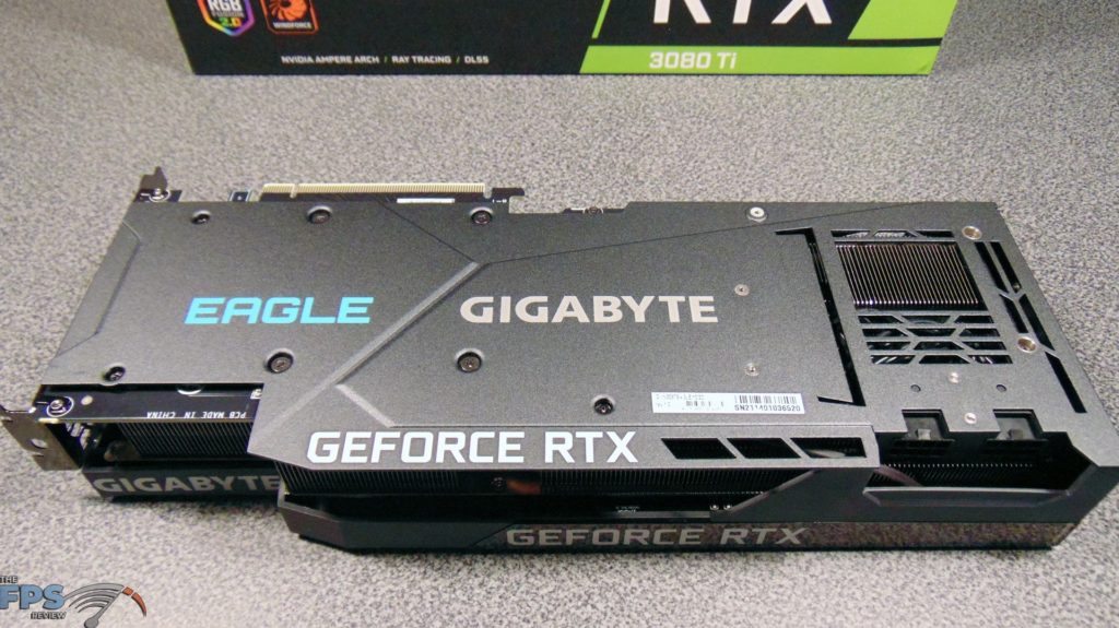 GIGABYTE GeForce RTX 3080 Ti EAGLE 12G Video Card top down view back