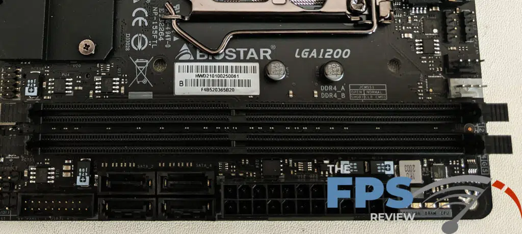 BIOSTAR Z590I VALKYRIE Motherboard DIMMs