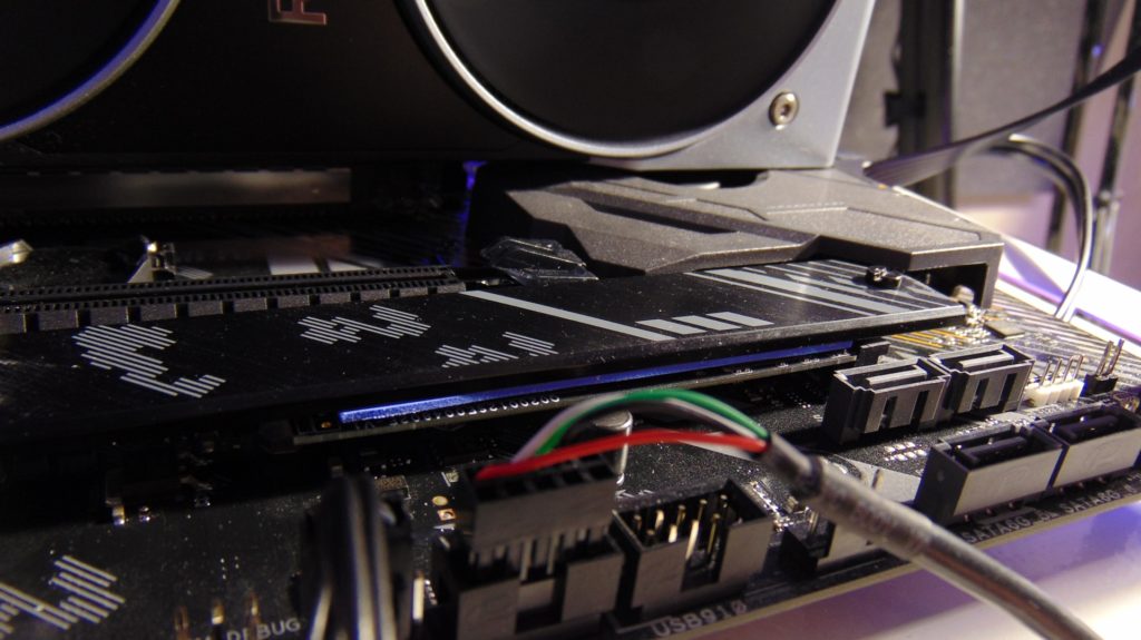 SSD and Storage Review Test Bench Closeup of M.2 Slot