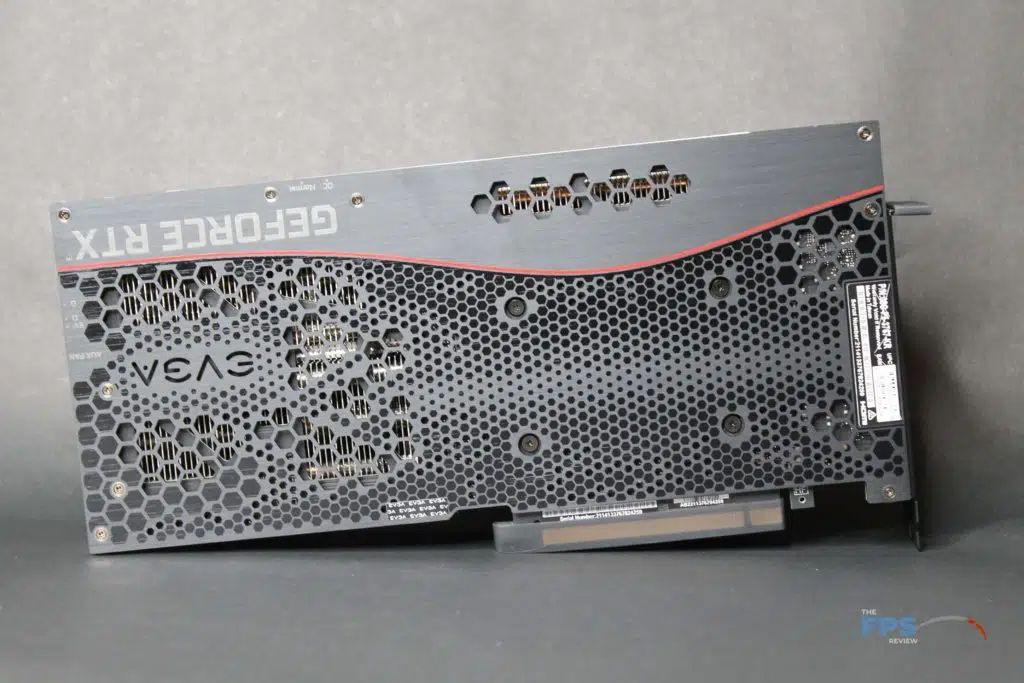 EVGA RTX 3070 FTW ULTRA GAMING rear view showing pass through fan