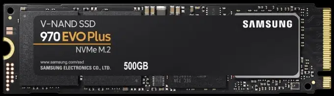 Samsung 970 EVO Plus NVMe M.2 SSD 500GB Top View