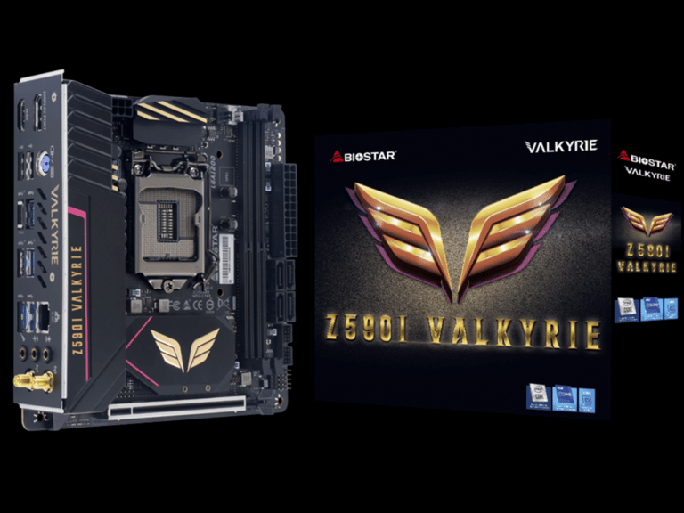 BIOSTAR Z590I VALKYRIE Motherboard and Box Featured Image