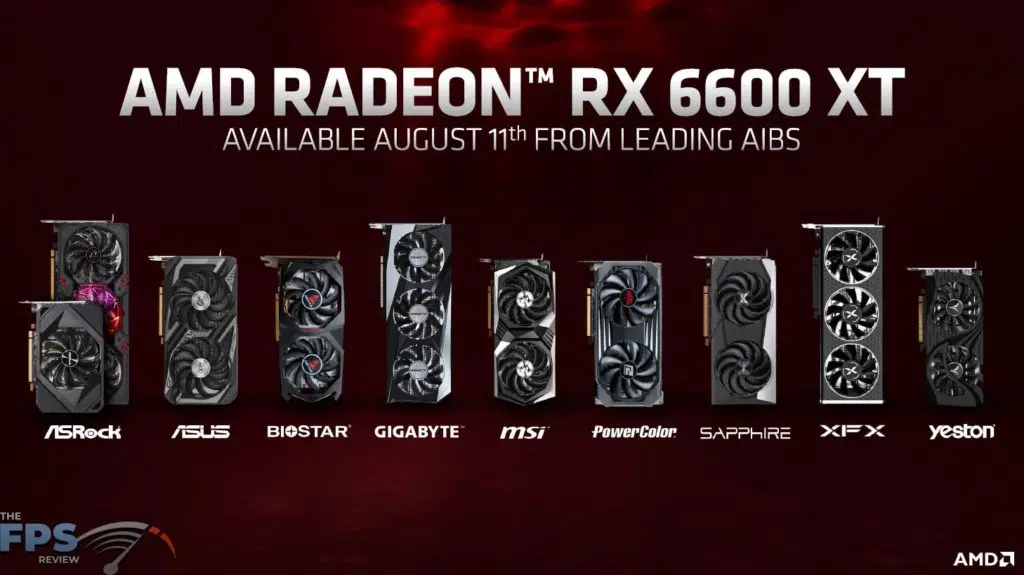 AMD Radeon RX 6600 XT Available August from AIBS Presentation Slide