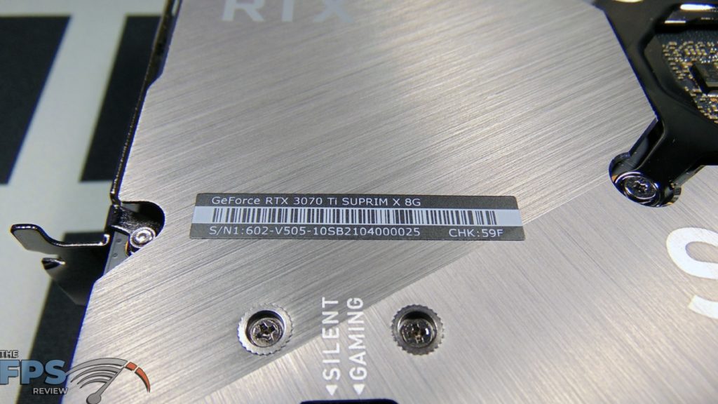 MSI GeForce RTX 3070 Ti SUPRIM X 8G Label