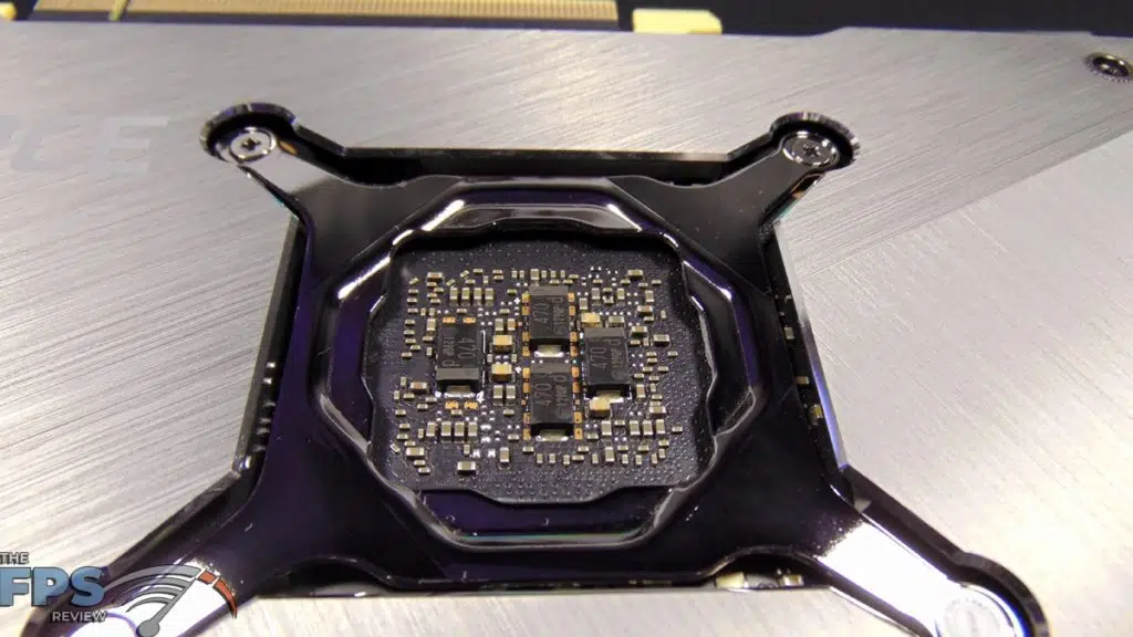 MSI GeForce RTX 3070 Ti SUPRIM X 8G Closeup of Back of GPU
