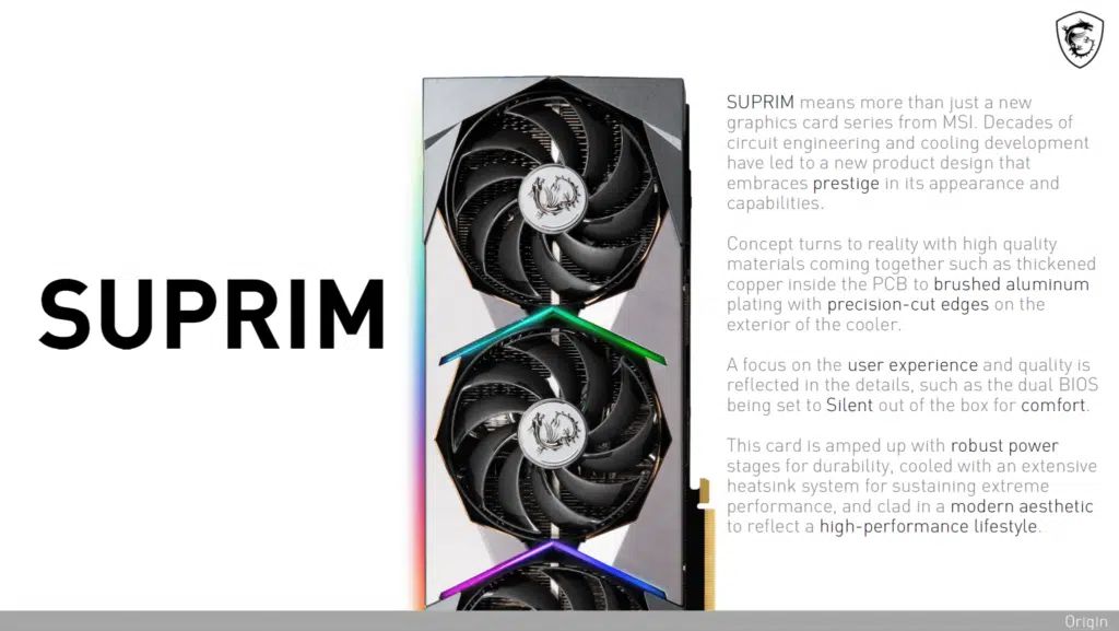 MSI SUPRIM Presentation