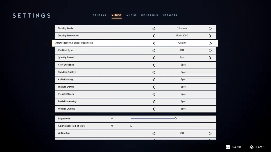 Godfall Quality FSR Graphics Settings Screenshot