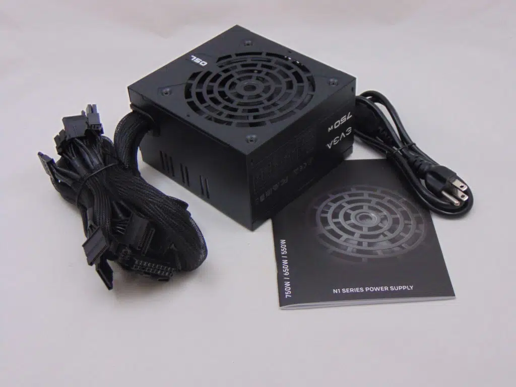 EVGA N1 750W Power Supply Box Contents