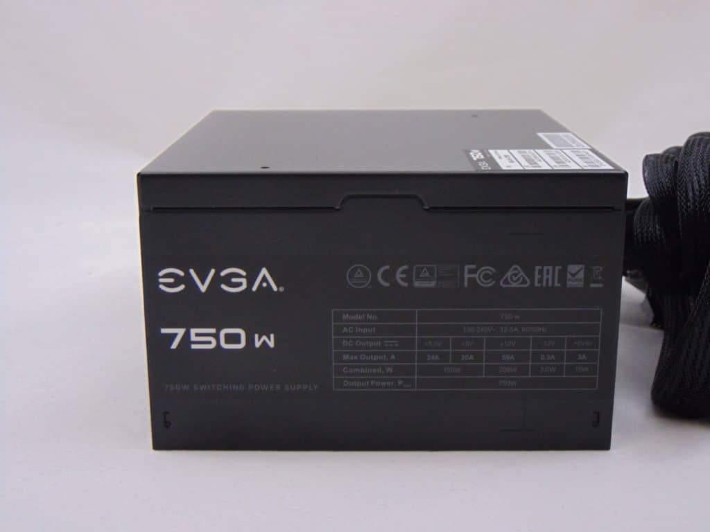 EVGA N1 750W Power Supply Side View