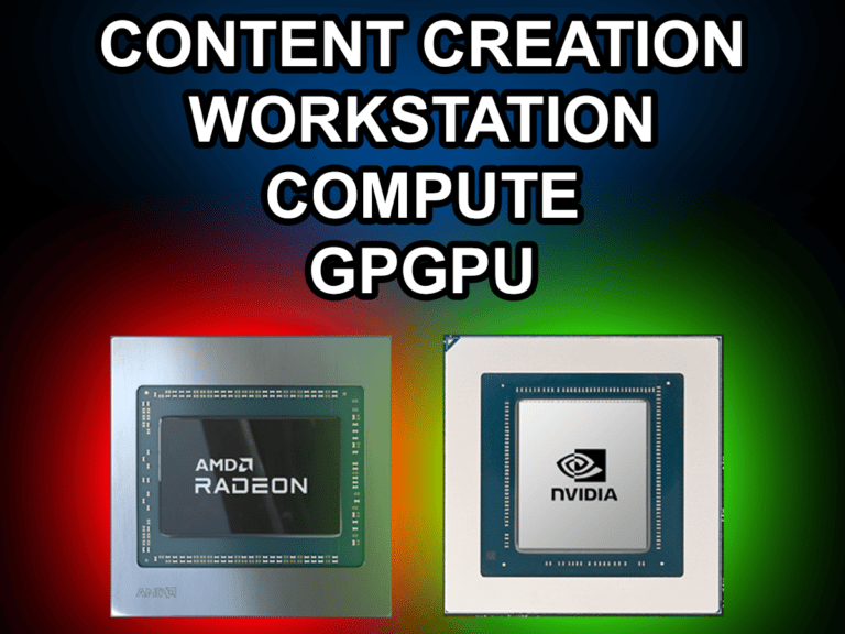 AMD Radeon GPU and NVIDIA GPU Content Creation Workstation Compute GPGPU Text Featured Image