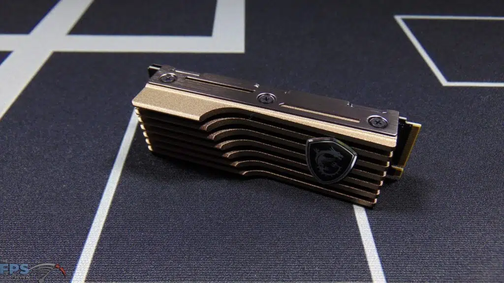 MSI SPATIUM M480 2TB HS PCIe 4.0 Gen4 NVMe SSD and Heatsink Top View