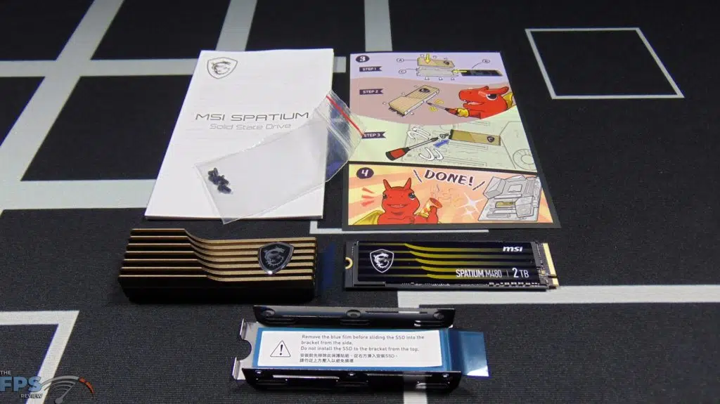 MSI SPATIUM M480 2TB HS PCIe 4.0 Gen4 NVMe SSD Box Contents
