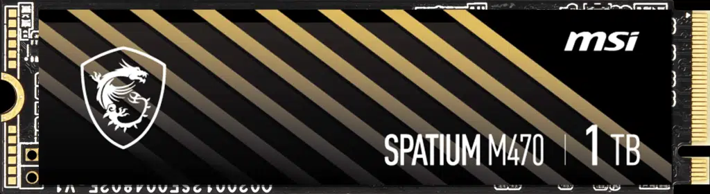 MSI SPATIUM M470 1TB PCIe 4.0 Gen4 NVMe SSD Front View