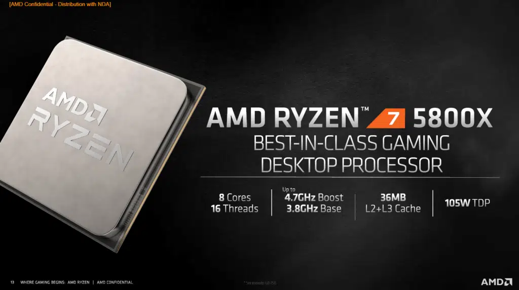 AMD Ryzen 7 5800X CPU Press Slides