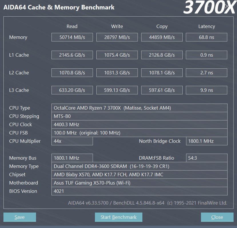 AMD Ryzen 7 3700X Cache and Memory Benchmark