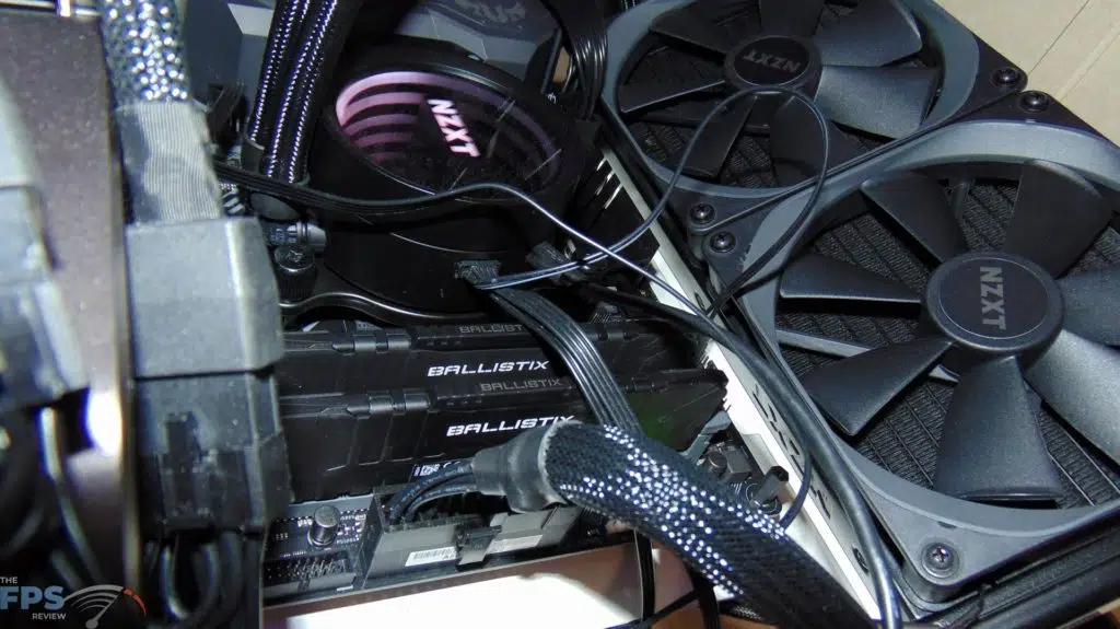 Crucial Ballistix DDR4-3600 CL16 16GB RAM Kit Installed In Computer Side View Angled