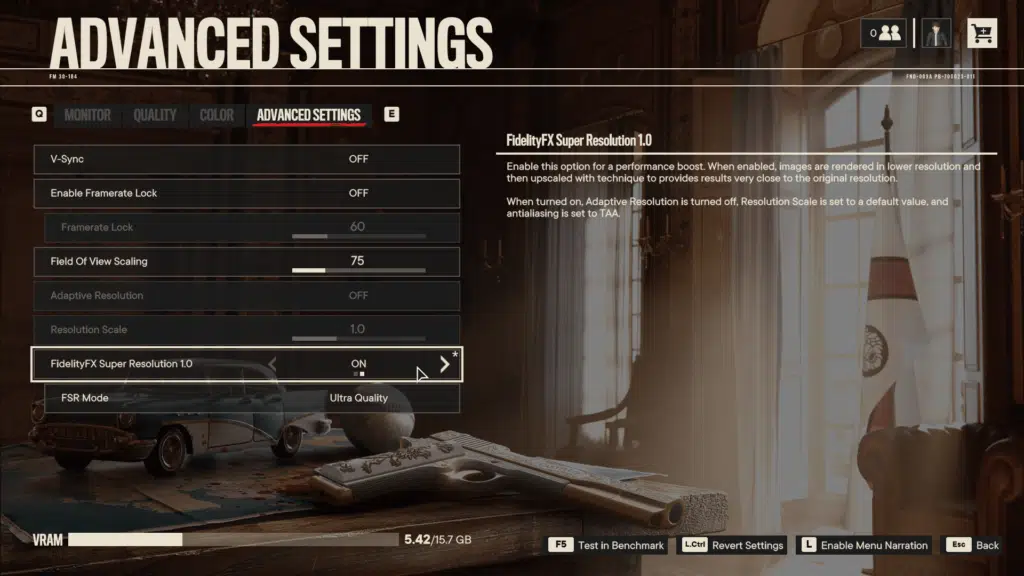 Far Cry 6 AMD FidelityFX Super Resolution FSR Graphics Menu