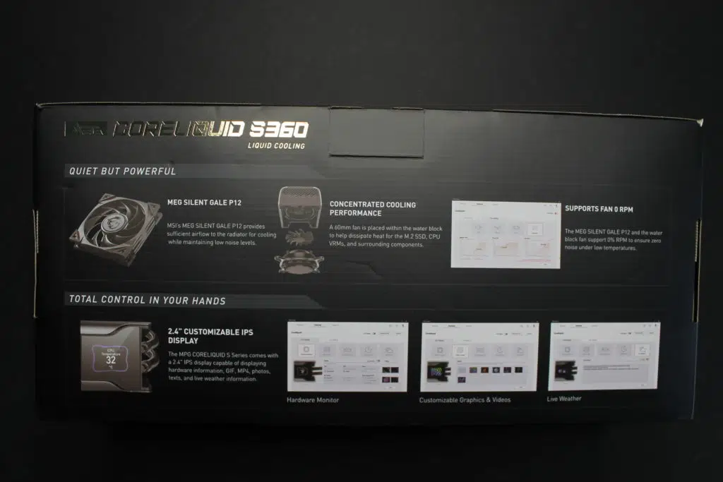 MSI MEG CORELIQUID S360 box back