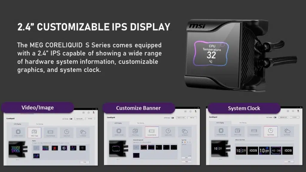 MSI MEG CORELIQUID S360 AIO Info kit