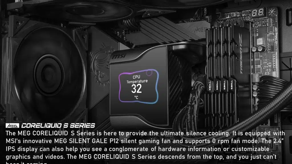 MSI MEG CORELIQUID S360 AIO Info kit