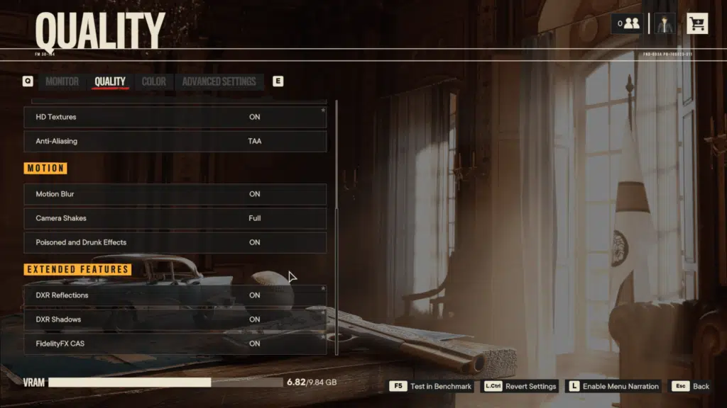 Far Cry 6 Maximum Game Settings VRAM Capacity Bar Graphics Menu