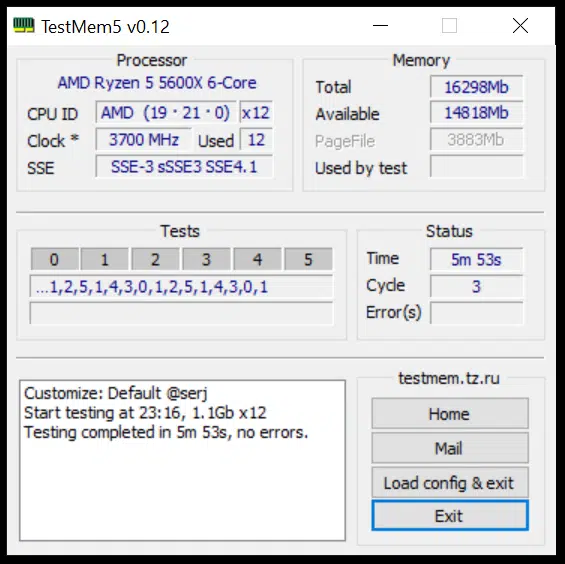 Crucial Ballistix DDR4-3600 CL16 16GB RAM Kit Overclocked TestMem5